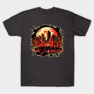 Red Moon Rising: Zombies on the Strip T-Shirt